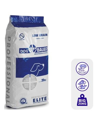 Cuccioli e Accrescimento Pesce Azzurro Low Grain - con Mele, Carote e Mirtilli 20 Kg