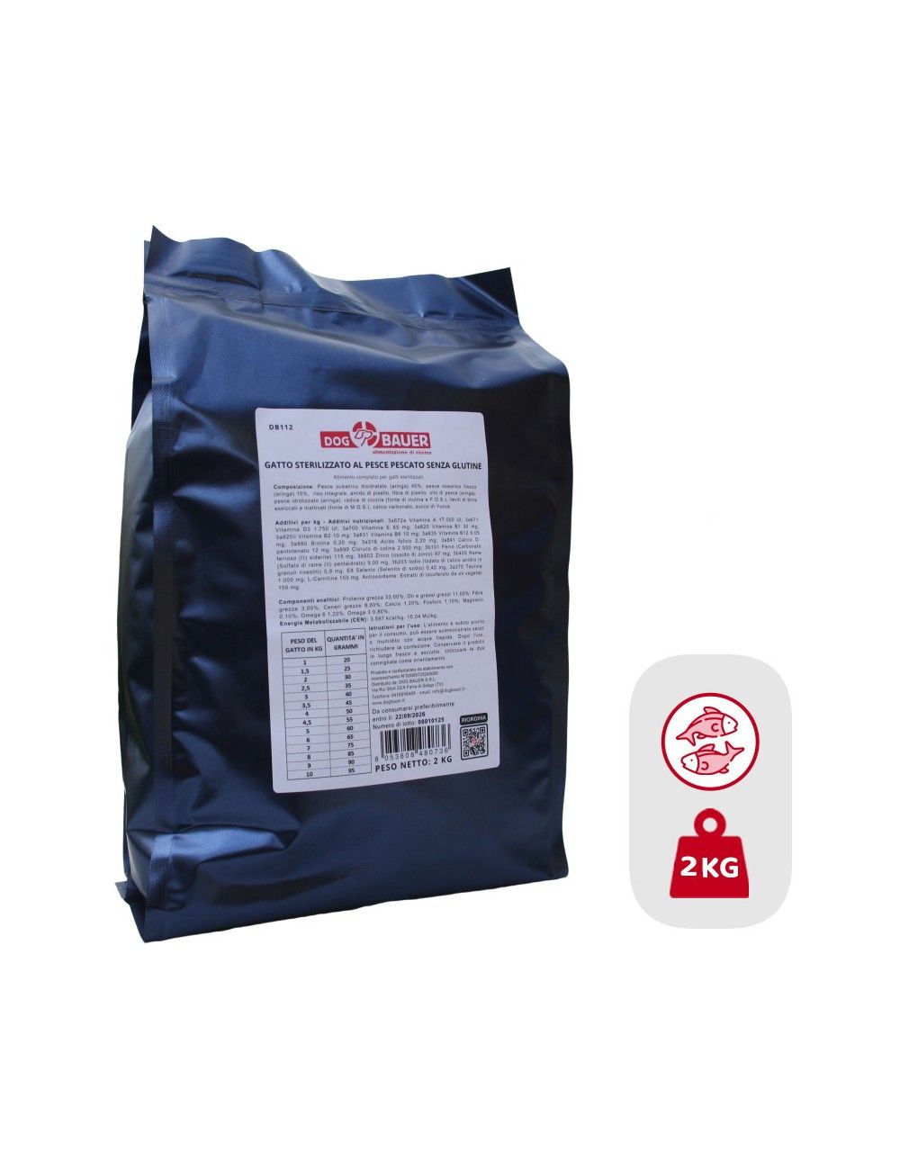 Croccantini Gatti Sterilizzati al Pesce Pescato 2 Kg