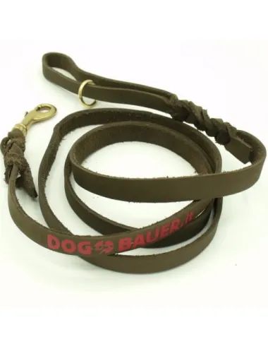 Guinzaglio in Pelle per Cani Medio-Piccoli con Maniglia ed Anello