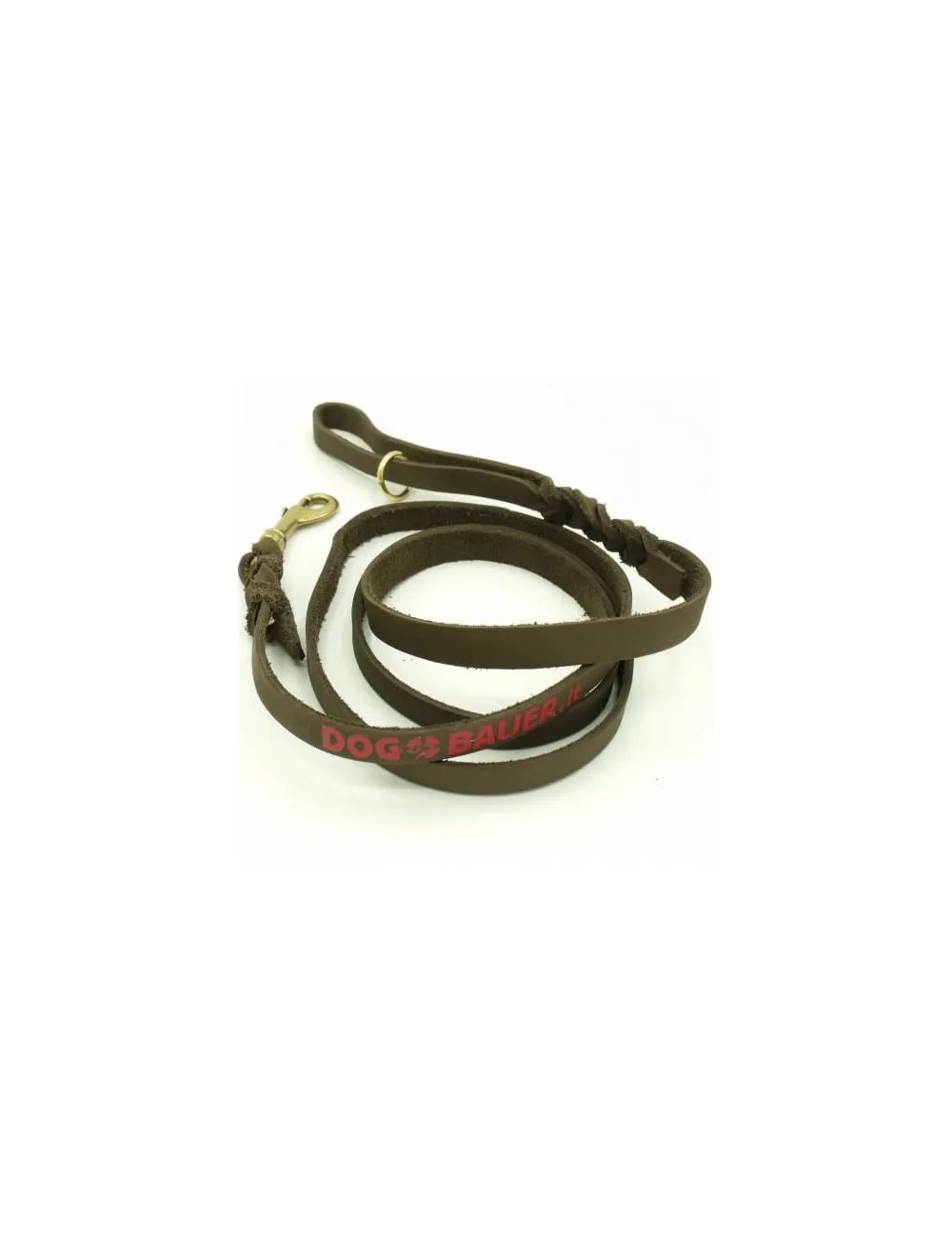 Guinzaglio in Pelle per Cani Medio-Piccoli con Maniglia ed Anello